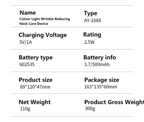 Rated Power 2.5W LED Terapi Boynunu Yenilendirme Yaşlanmaya Karşı V-Yüz Yükseltme Masaj Masası