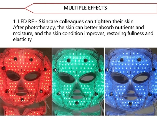 Voltaj 110V-240V 7 Renkli LED Yüz Maskesi Cilt Sertleştirme ve Sıkıştırma için Işık Terapisi