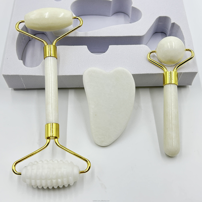 Yüzde 100 Doğal Xiuyan Taş Yeşim Roller Gua Sha Set Yüz kaldırma ve cilt sıkıştırma