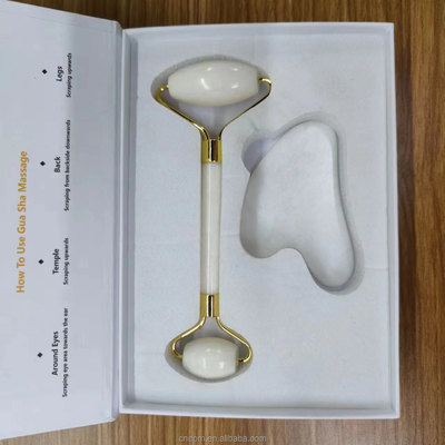 2024 Çifte Başlı Xiuyan Taş Yeşim Roleri ve Gua Sha Deri Bakım Setleri Su geçirmez Evet