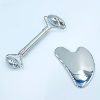 Yeşil Yüz Sağlık Masaj Roleri Gua Sha Aracı Özel Logo ile 304 Paslanmaz Çelik